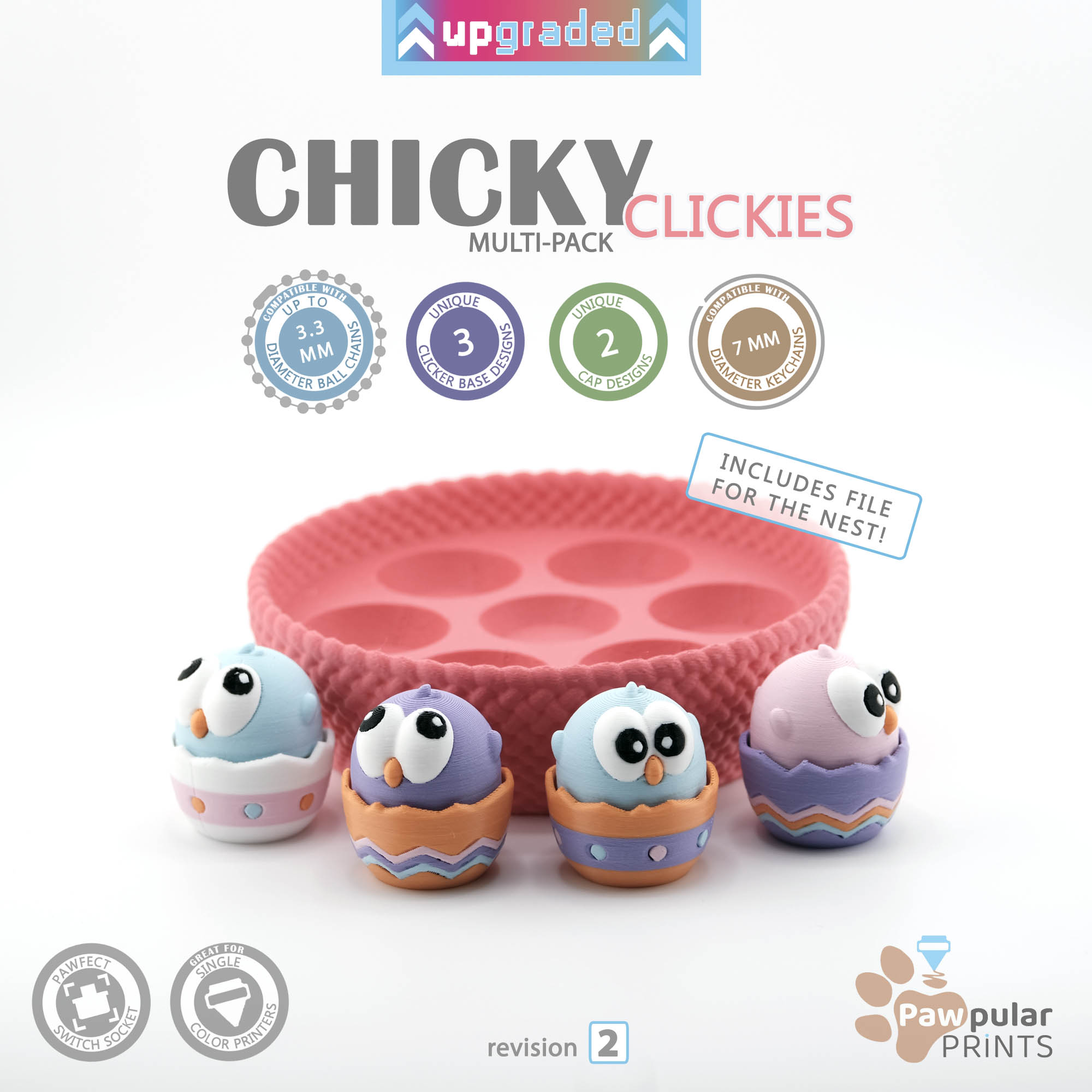Chicky Clickies, Fidget Keychain [Private Use Only]